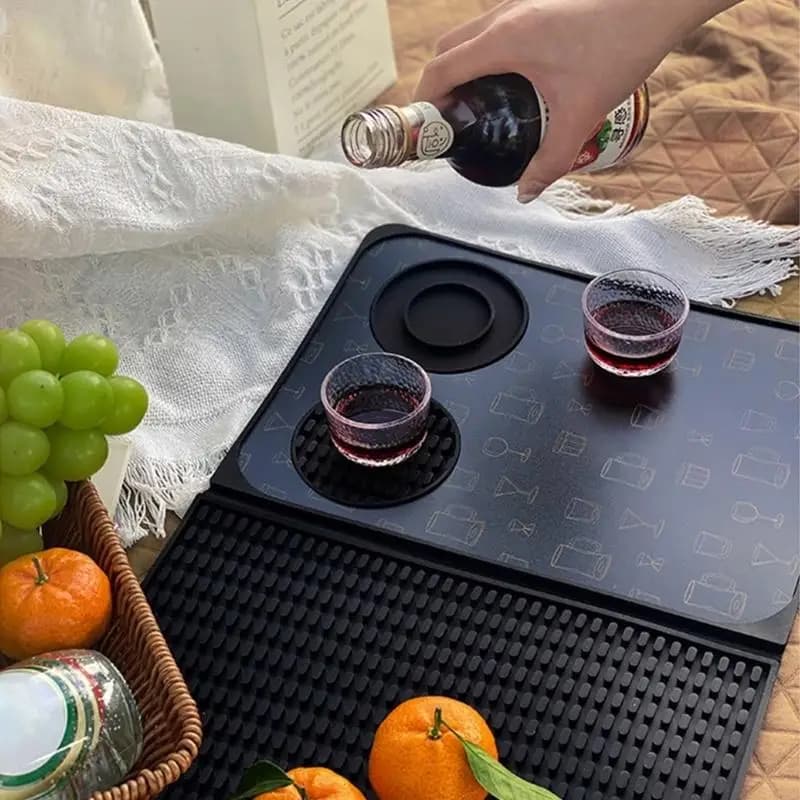 Silicone Resistente Calore Con Tagliere Removibile E Vassoio Integrato Per Bartending Professionale KXRE