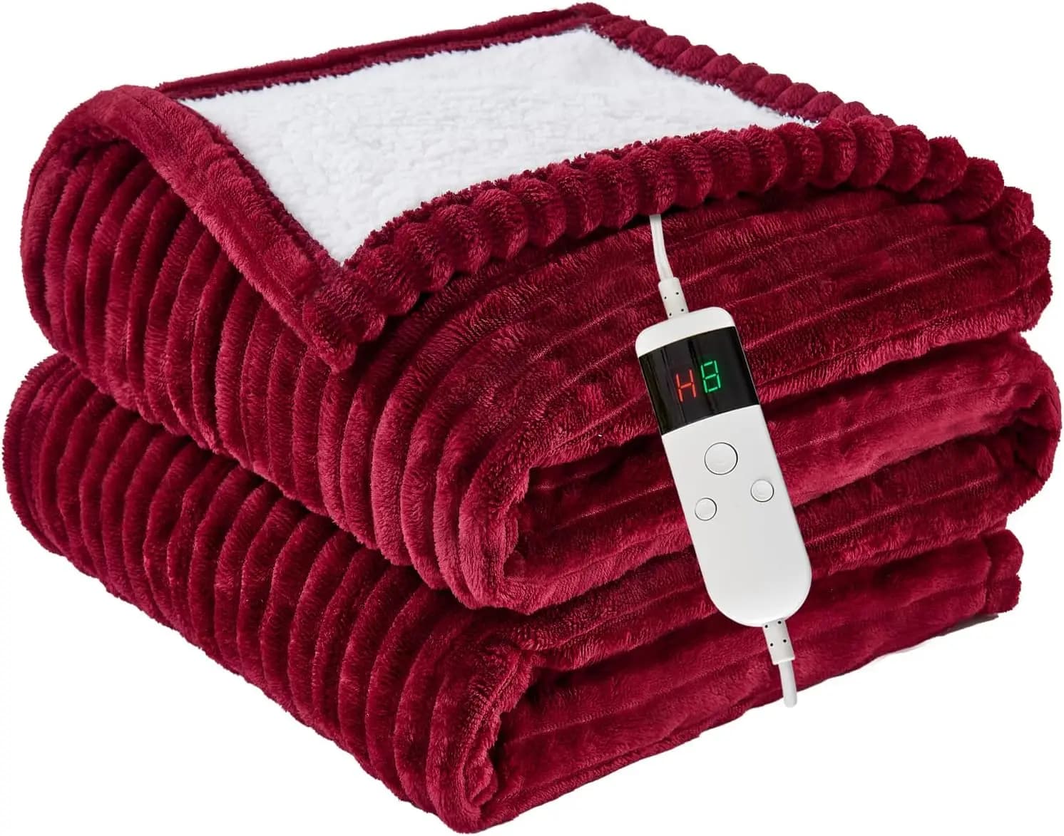 Coperta Elettrica Riscaldata con 10 Livelli di Calore, Spegnimento Automatico, Lavabile in Lavatrice e Protezione dal Surriscaldamento