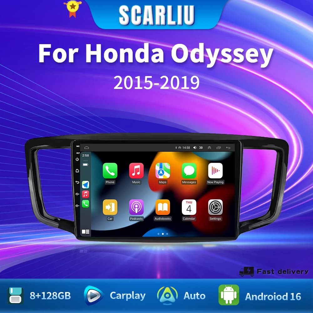 SCARLIU Carplay Radio Per Honda Odyssey 2015 2016 2017 2018 2019 Auto stereo Lettore Multimediale Android Auto navigazione GPS 2DIN