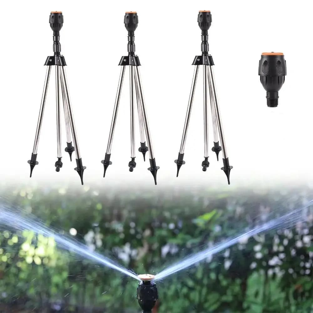 360 ° Irrigatore per treppiede rotante Gamma telescopica regolabile Irrigatore per irrigazione per prato Testa per irrigatore per irrigazione automatica in piedi