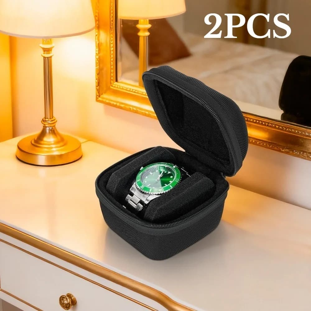 2pcs Watch Storage Box Suitable for Small Watches,Equipped with Soft Watch Pillows,Hard Cases,Watch Storage Organizer