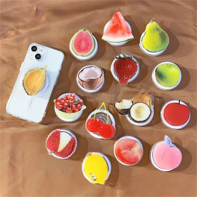 INS Frutta Fragola Per Magsafe Telefono Magnetico Griptok Grip Tok Supporto Per iPhone 15 Pieghevole Custodia di Ricarica Senza Fili Anello di Supporto