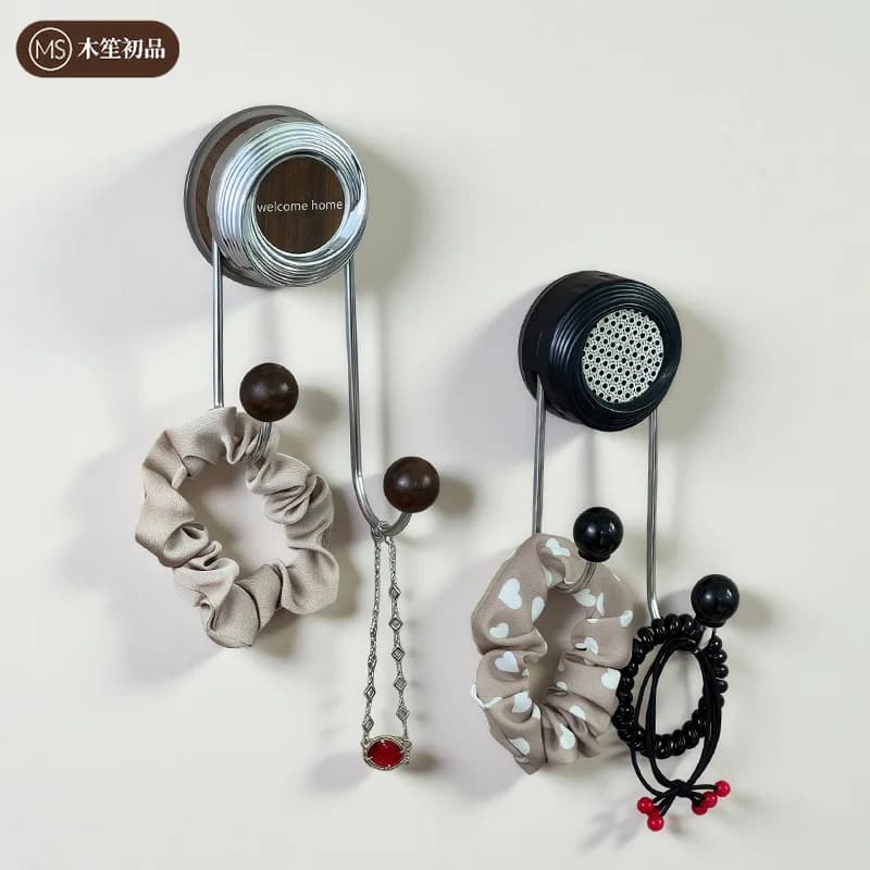 Wood-grain Imitation Suction Cup Hook, No Need For Drilling, Strong Double-head Door Hanging Hook, Bathroom Bathroom Wall Hook