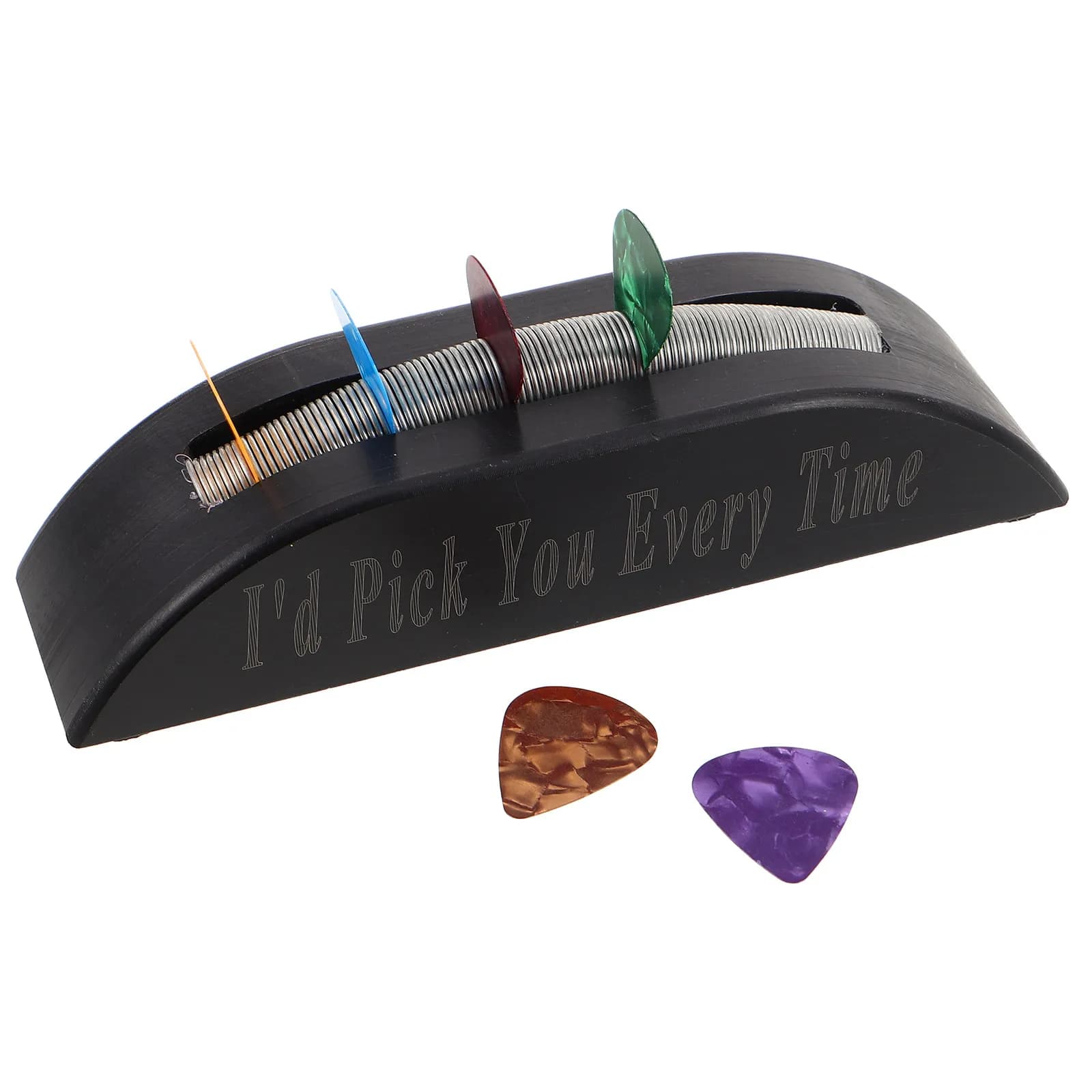 Portaplettro Nero in PVC con Clip a Molla per Chitarra Acustica, Elettrica e Basso - Custodia Organizzatore per Conservazione e Esposizione