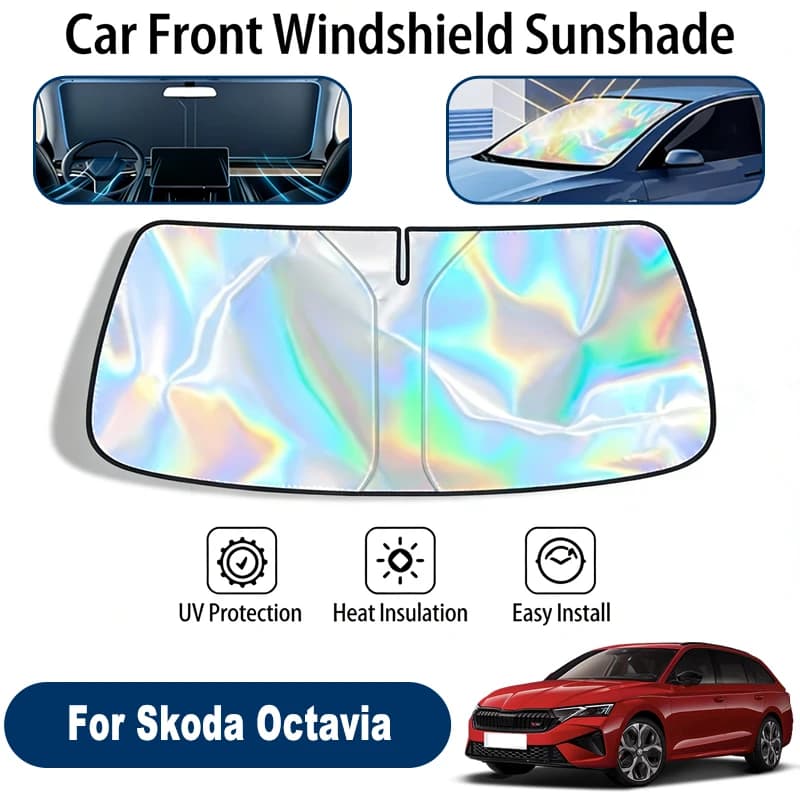 Parasole per parabrezza per Skoda Octavia, accessori pieghevoli per la protezione solare del finestrino anteriore, riflettenti ai raggi UV