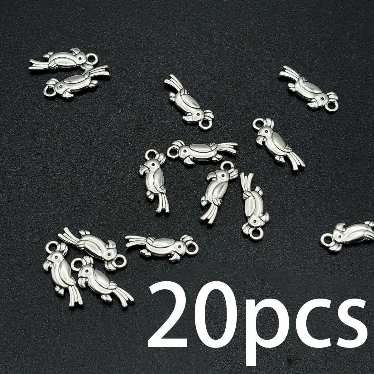 20 Pieces of 3D Parrot Handmade Accessories, Small and Simple Bird-Shaped Designs, Suitable for DIY Bracelets, Necklaces, and Earrings, Handmade Beaded Decoration Accessories