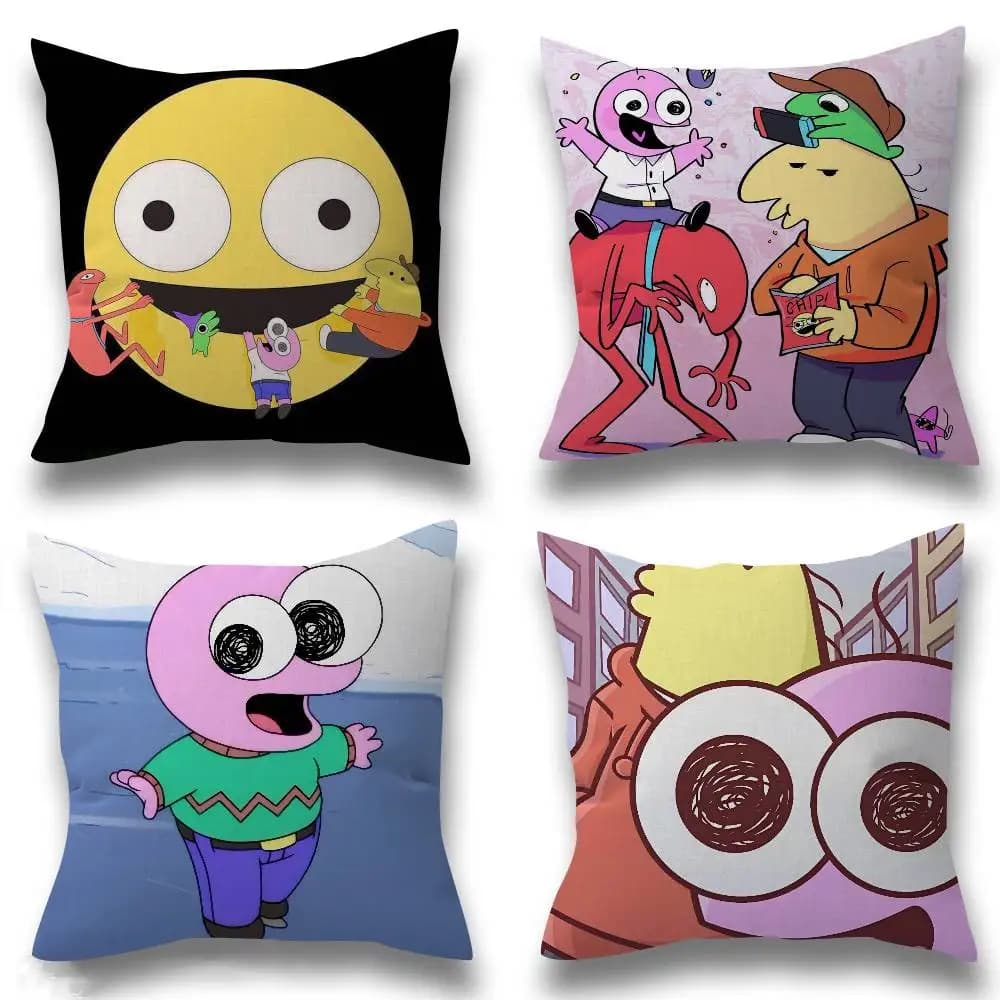 Fodera per cuscino Anime S-Smiling Friends, federa per cuscino decorativo per divano, decorazione per la casa