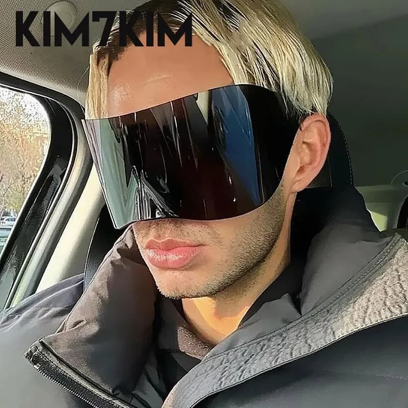 Y2k occhiali da sole sportivi donna 2023 Luxury Brand Trend occhiali da sole Punk per uomo Retro 2000's Wrap Around Sunglass Futuristic Shades