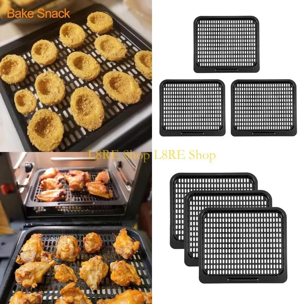 L8RE Pack of 3 cooking trays Home articles Durable grid removable in mesh Fryer steel