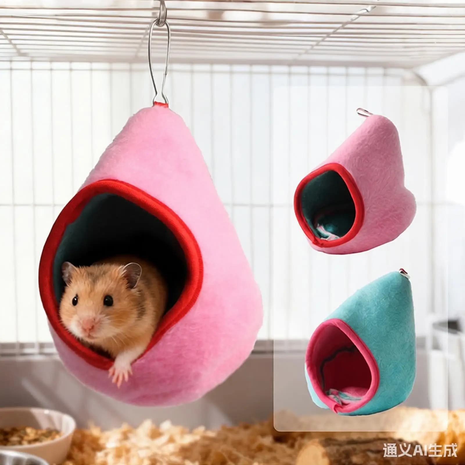 Suspended nest for hamsters and birds, warm cot for cage, sleeping bag, shelter for small pets, rest accessories