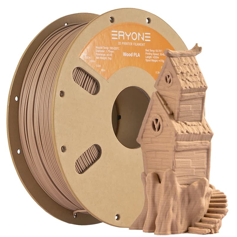 Eryone 1/3/5/10KG PLA Premium Filament 3D Printing, Color Deep Light, Plasma Filament in Wood, 1kg 3kg 5kg 10kg Large Wholesale