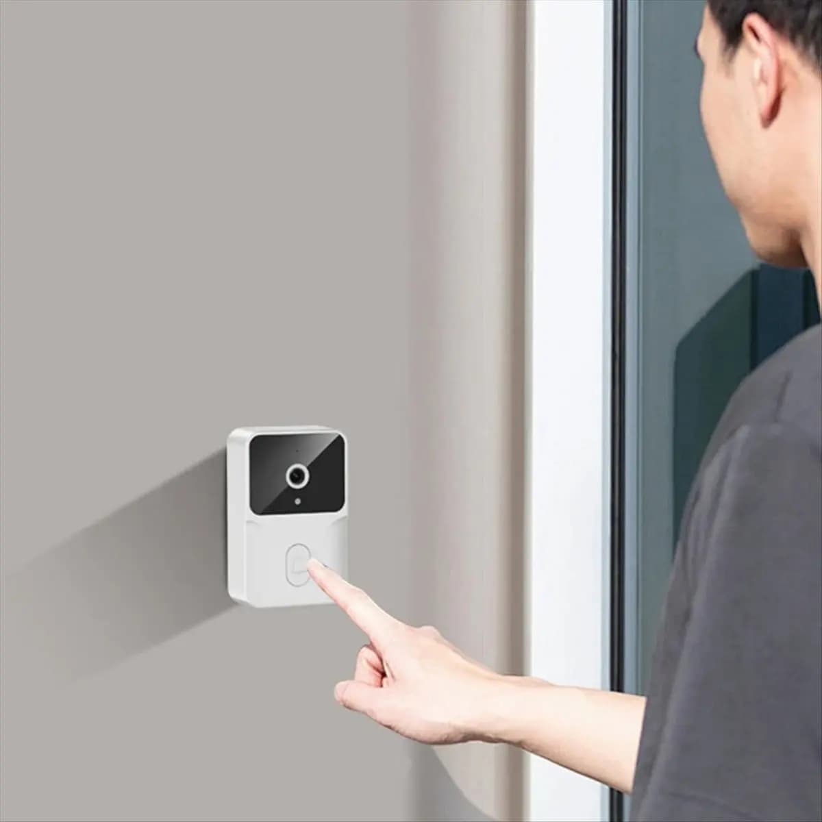OKgood M15 Videocitofono Wireless Elettronico con Monitoraggio Esterno, Visione Notturna a Infrarossi, Interfono Vocale Domestico, EU-PLUG B