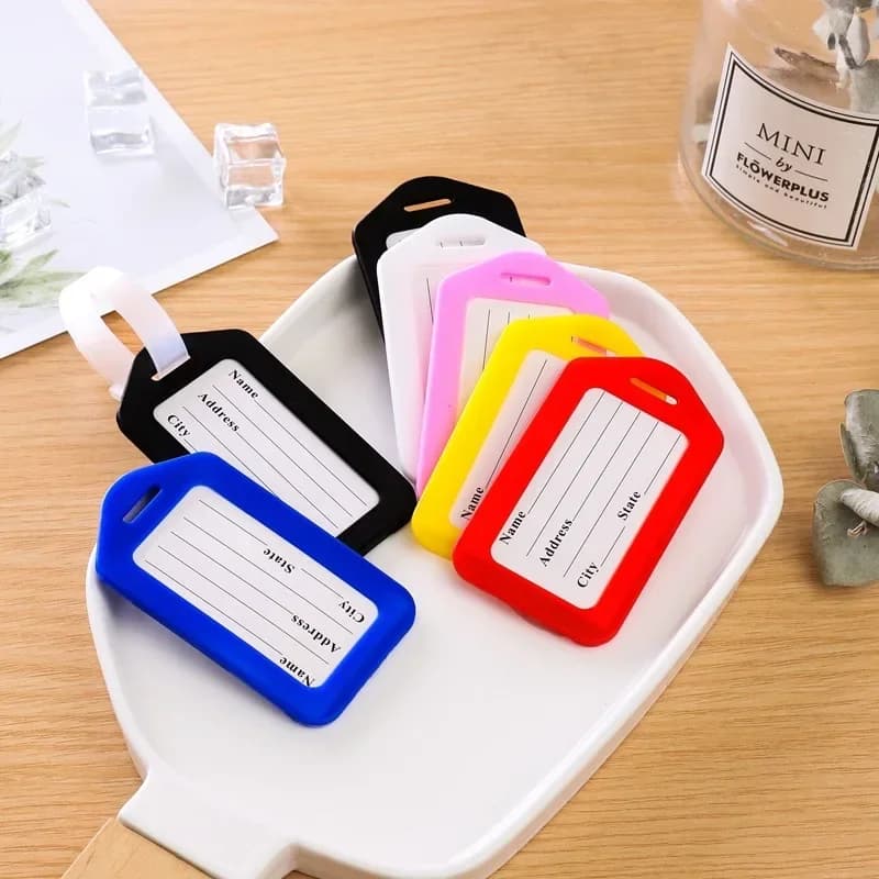 1/3 pz/lotto donna uomo etichette per bagagli in plastica etichette per nome bagagli valigia indirizzo porta etichette accessori da viaggio