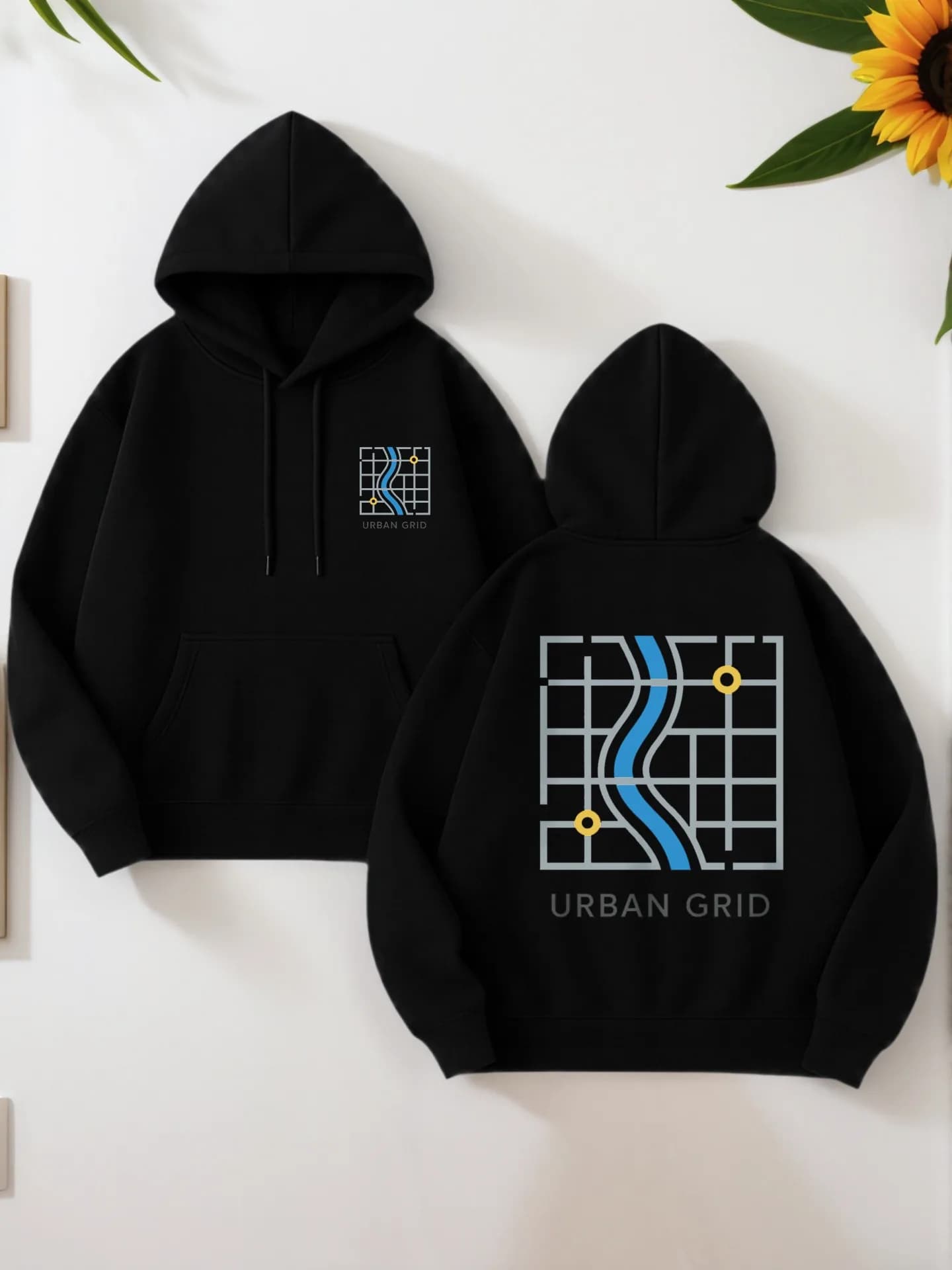 Felpa con cappuccio grafica da uomo, stampa croce e lettera, stile casual, tessuto morbido, da uomo, da indossare tutti i giorni