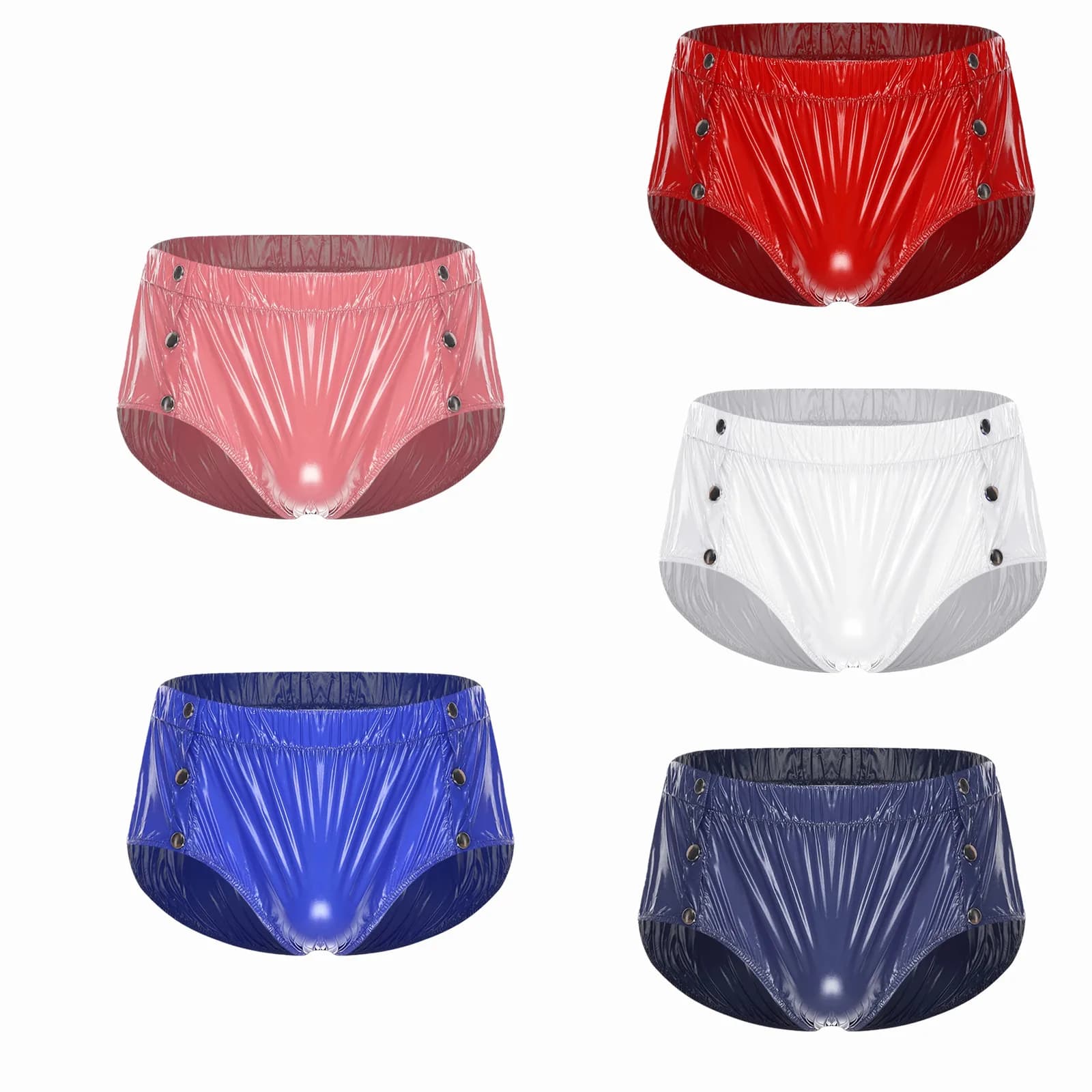 Swimwear Mens Swimsuit Waterproof Adaptive Underwear Incontinence Swimming Trunk Diaper Cover Side Press Button Briefs Panteis