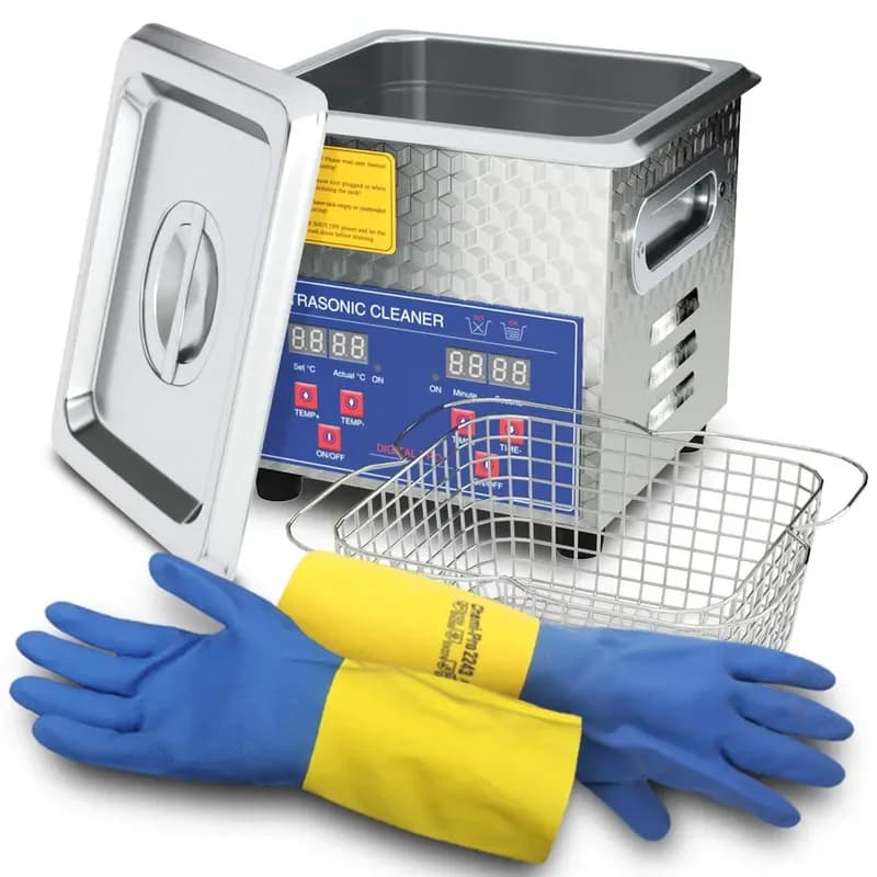 Ultrasonic Parts Cleaner 200W Heated 2L 1.5L liquid capacity for Small Carburetors Injectors Guns Bullets Brass and Jewelry
