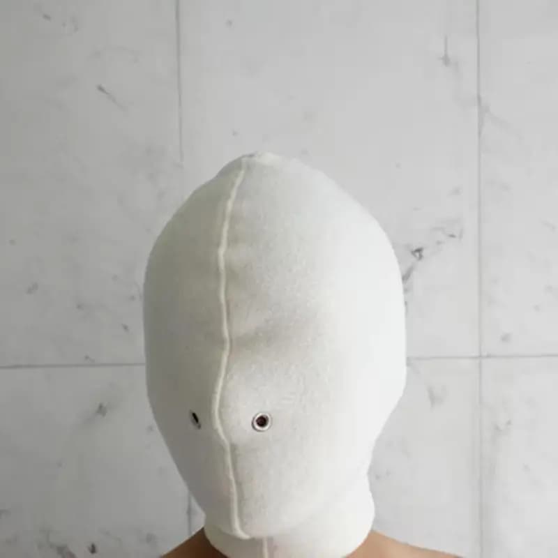 Full Face Cap Hat Blindfold Breathable Single-Sided flannel Open Nose Head Cover Unisex Cosplay Head Hood Thicken Handmade