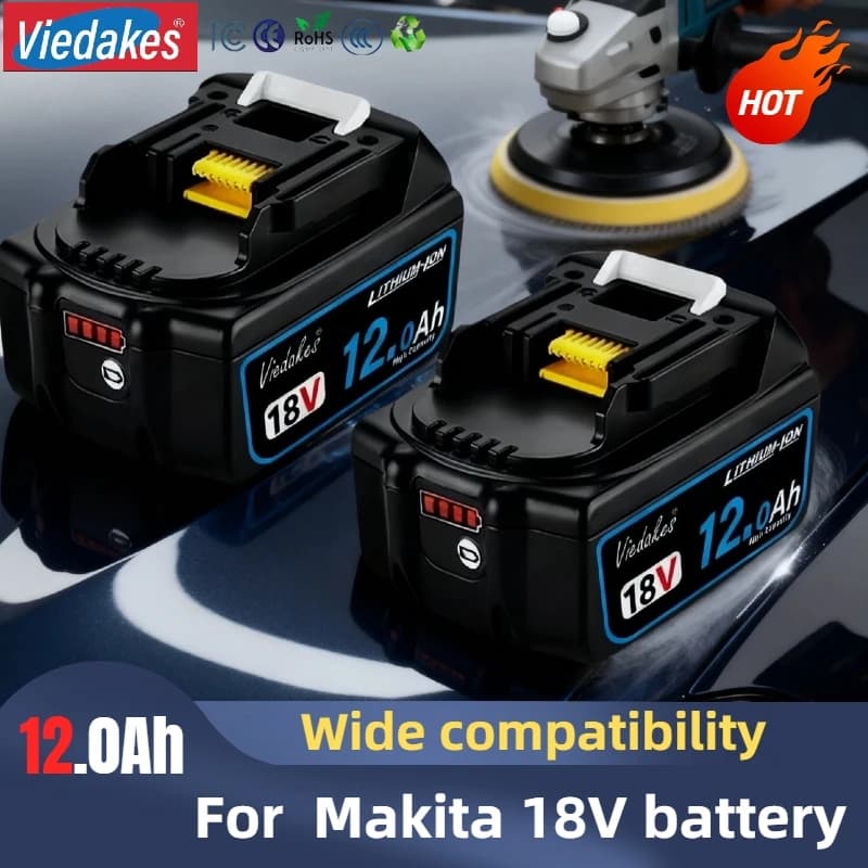 Batteria Super Power da 12,0 Ah per batteria Makita 18 V BL1860, perfetta per lavori di lunga durata con trapano, sega e attrezzi da esterno.