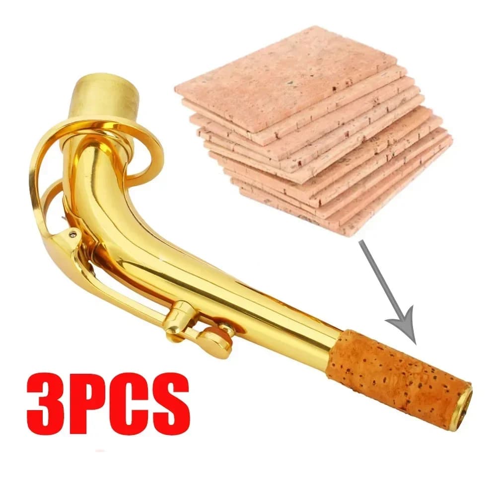 SPORTFUNSF 3PCS Natural Neck Cork For Sax Saxophone Soprano / Tenor / Alto Musical Instrument Accessories 60*40*2 MM NEW