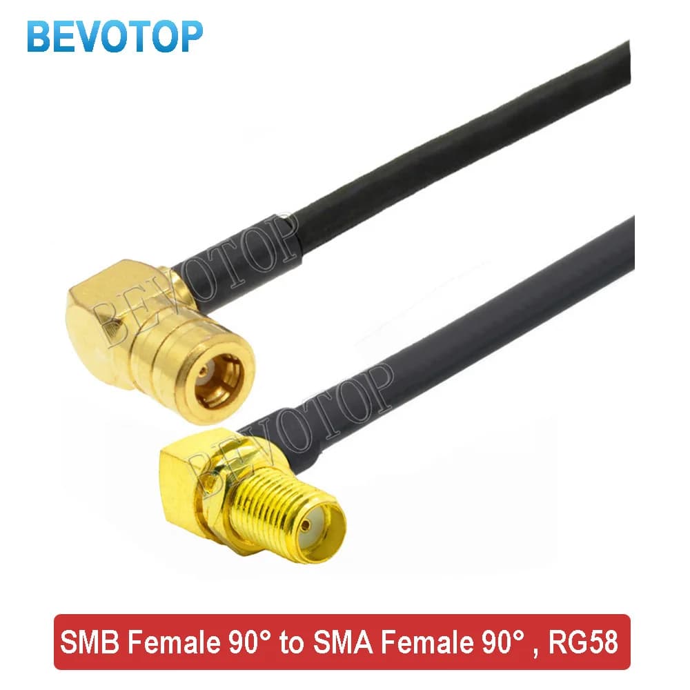 RG58 Cable SMA Male/Female to SMB Female 90° 50 Ohm RG-58 SMA to SMB WIFI Antenna Extension Cable RF Coaxial Jumper Pigtail