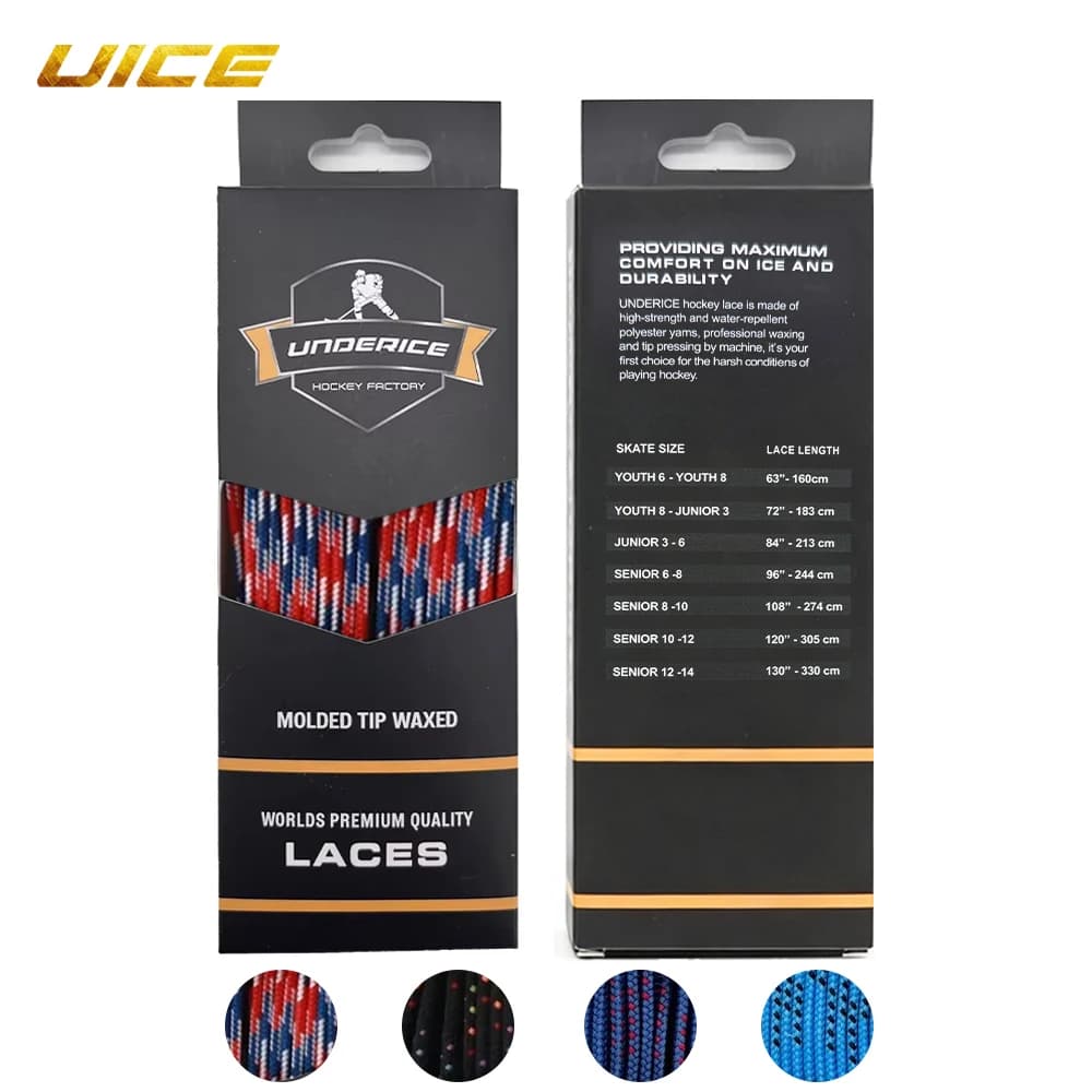 UICE Lacci per pattini Accessorio per hockey con treccia a doppio strato 84/96/108/120 pollici Punta cerata rinforzata per pattini sportivi Scarpe per pattini da hockey su ghiaccio