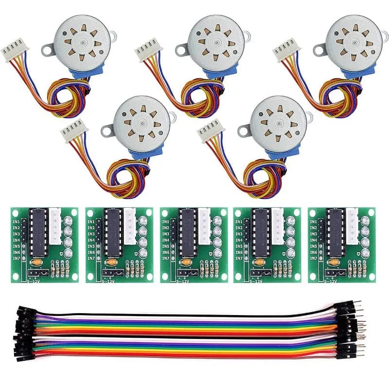 5Set ULN2003 28BYJ-48 Motore passo-passo 5V + Scheda driver ULN2003 Adatto per Arduino Driver Modulo di test Motori passo-passo Kit fai da te