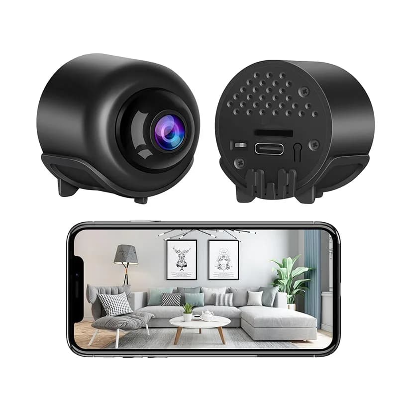 Mini Wireless Camera 2.4G, Home Security WiFi Cam with Night Vision, Small Remote Monitoring Cam for Indoor Use