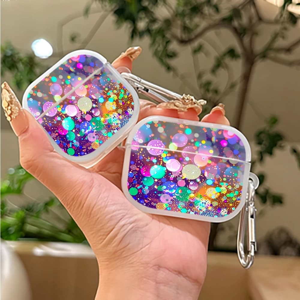 Aesthetic Colorful Bubble Clear Earphone Case for AirPods 4/3/2/1 Earbuds Cover For AirPods Pro2/Pro3/Pro Soft Shockproof Shell