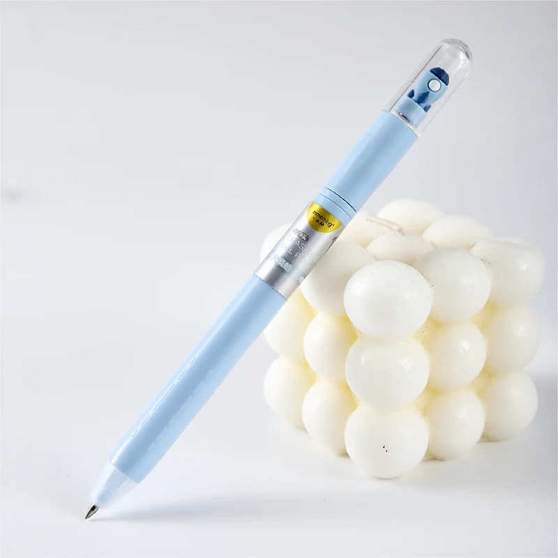 Penne cancellabili con capsula a razzo da 4 pezzi - Opzioni di inchiostro blu cristallo/nero, set di supporti per penne galleggianti, strumenti di scrittura di cancelleria creativa