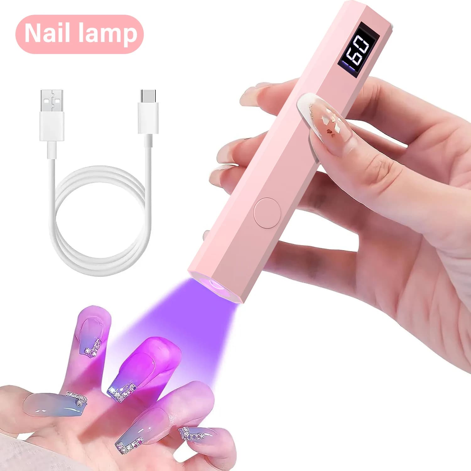 YIKOOLIN UV/LED Portable Nail Lamp for Polymerization Gel Nail Polish, Professional Nail Art Tool