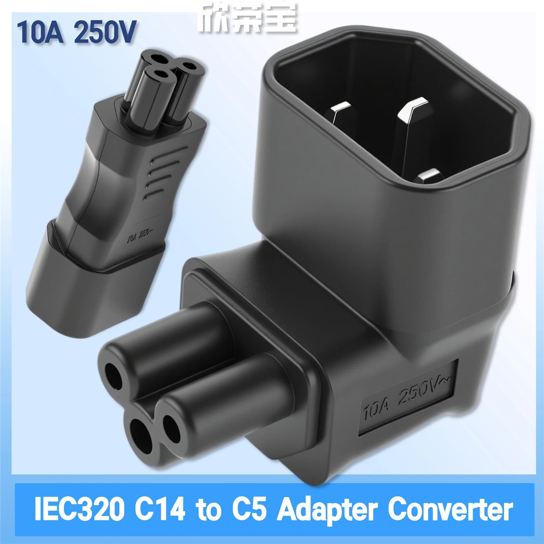 1 pz Nero IEC320 C5 C7 C13 C14 a C5 C6 C7 C8 C15 Converti Connettore UPS PDU Maschio a Femmina EU US Cavo di Alimentazione Spina Presa Adattatore