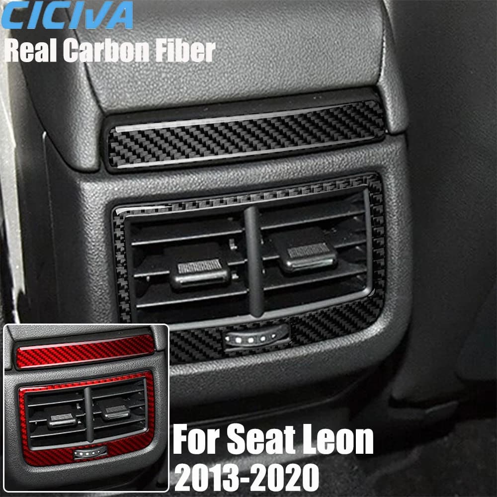 Accessories Cars in Vera Fibra di Carbonio, Cover Morbida per Bocchetta dell'Aria Posteriore for Seat Leon MK3 2013-2020