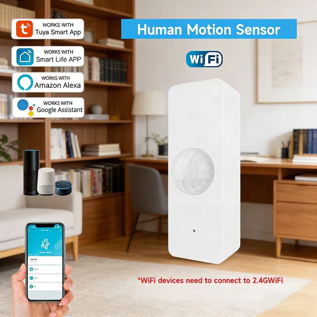 WiFi Smart PIR Motion Sensor Tuya Infrared Human Body Detector Home Security Protection Alarm System Smart Life Works With Alexa
