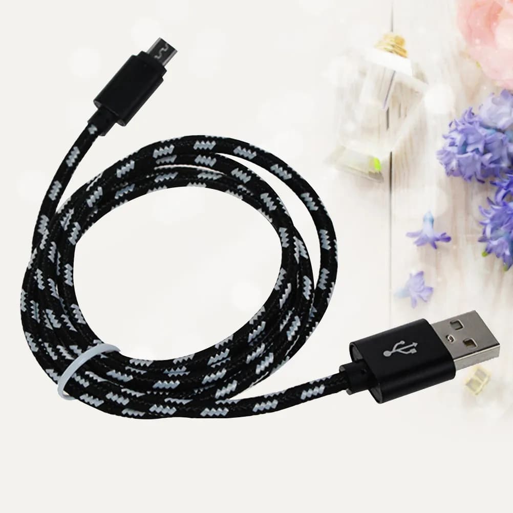 Cavo dati da 1 metro Cavo di sincronizzazione per ricarica rapida micro USB intrecciato in nylon per telefoni, tablet, Galaxy S7 2