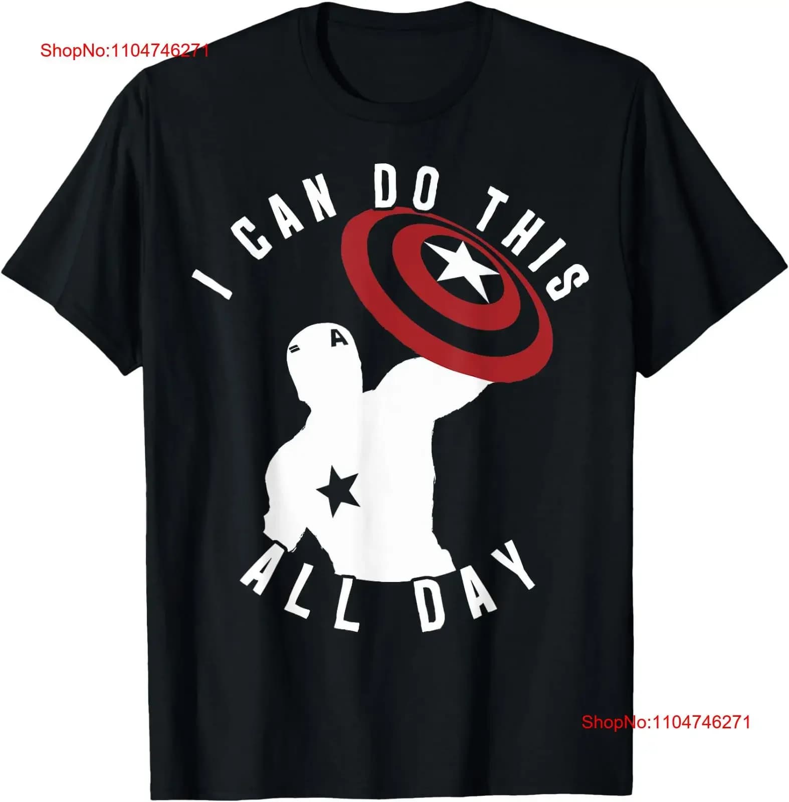 Capitan USA Posso fare questo tutto il giorno SIlhouette T-shirt per i fan S 4XL vintage lavato elegante e confortevole streetwear leggermente