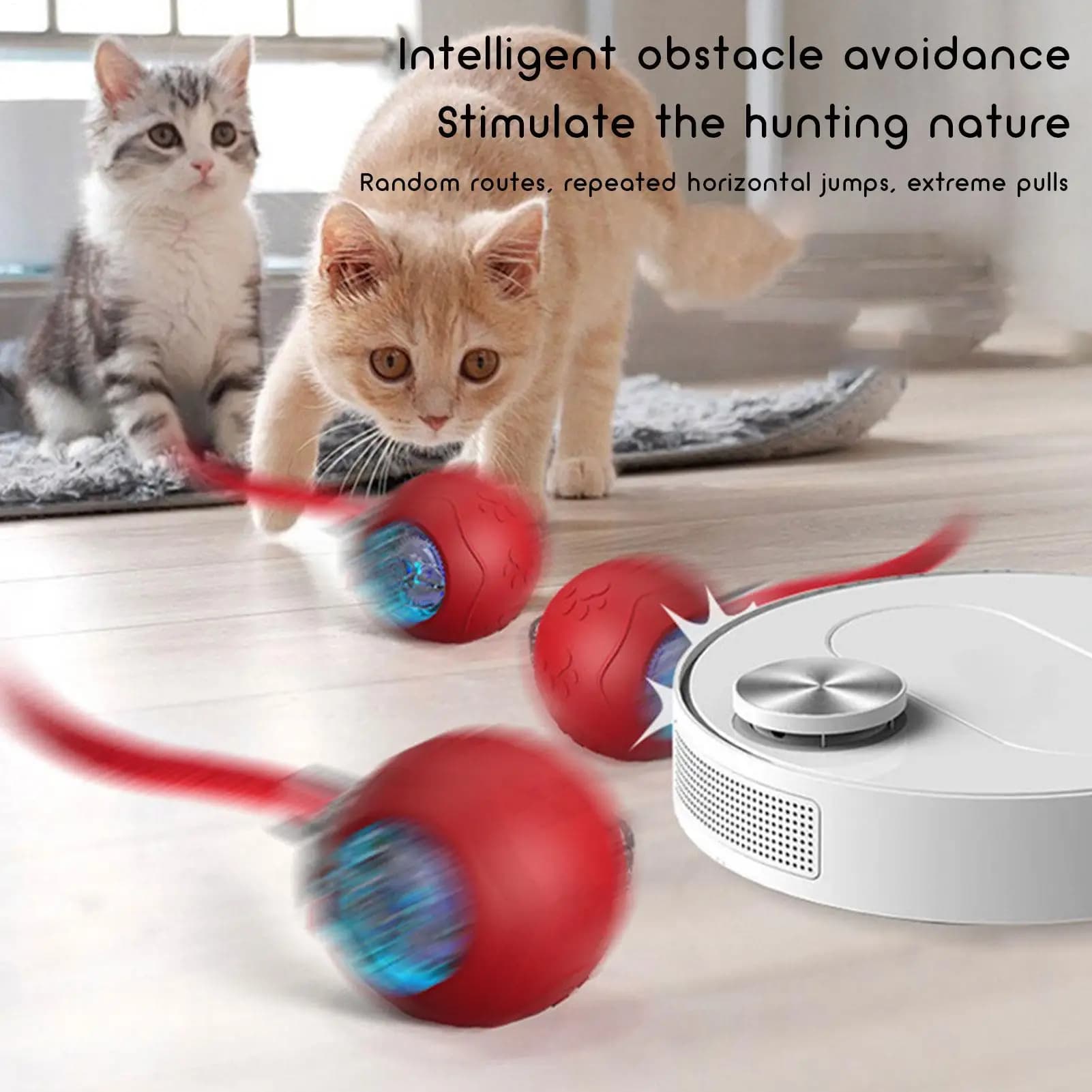 Electric toys with cat ball with rope Fun game for rechargeable puppies Silicone jump ball Cat toys for indoor games enrichment exercises