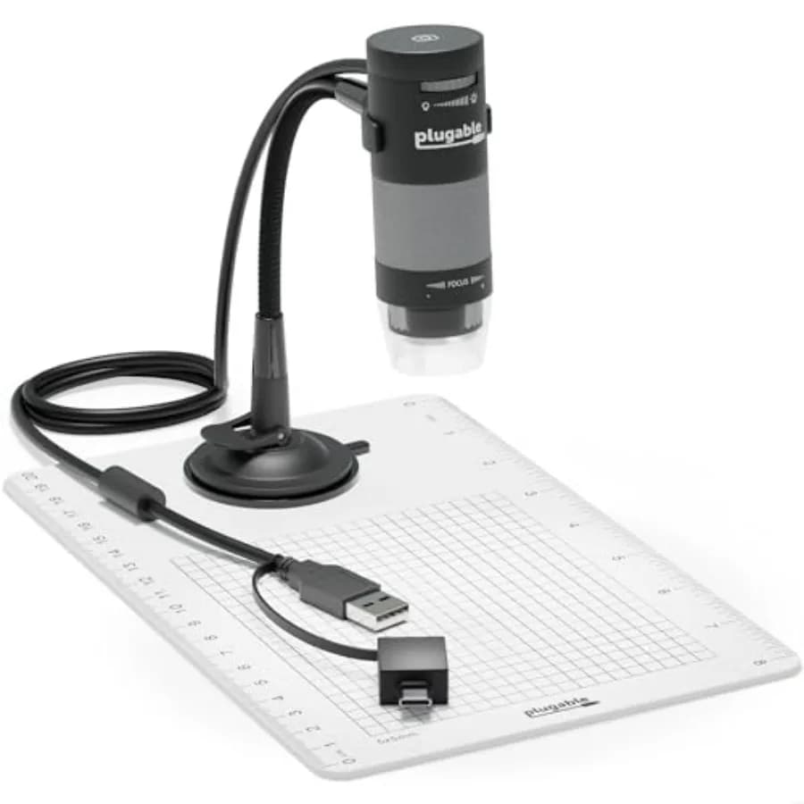 Microscopio Digitale USB 250x 2MP con Supporto Flessibile - Microscopio Portatile USB e USB-C per Windows, Mac, ChromeOS