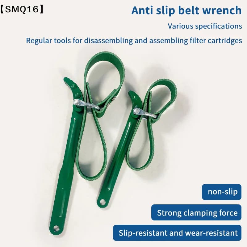 Belt Filter Element Wrench Chain Wrench Tool 8/12 Inch Oil Change Machine Filter Element Wrench Rubber Slip Belt Wrench【SMQ】