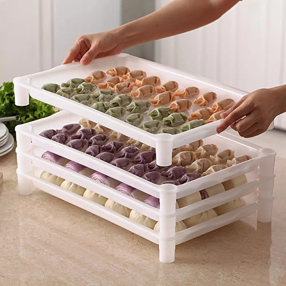 4 gambe di supporto vassoio per gnocchi scatola per la conservazione degli alimenti piatto per gnocchi antiaderente gnocco da cucina panini al vapore piatto frigorifero scaffale per alimenti