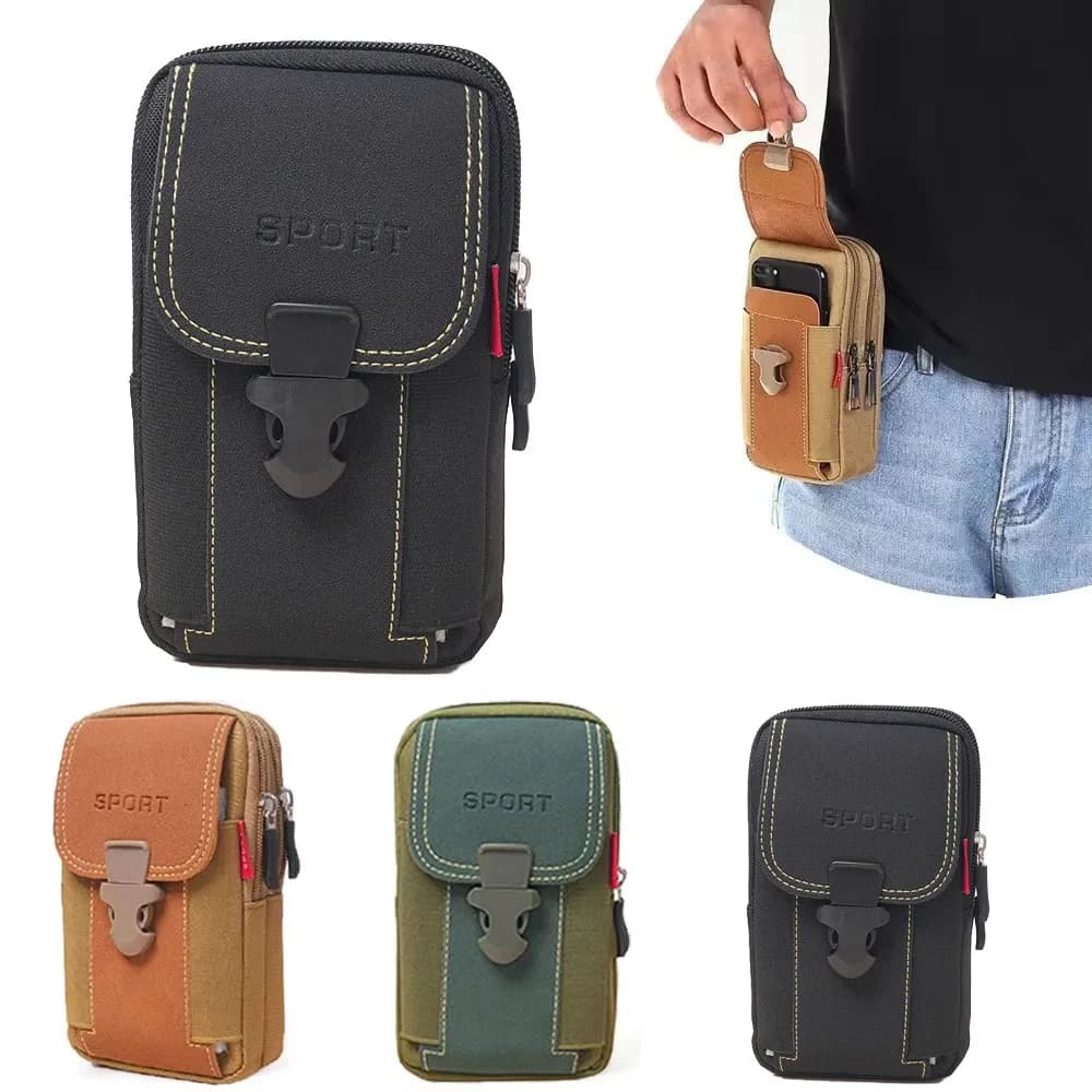 Marsupio da uomo per cellulare, borsa tattica piccola da cintura, porta carte
