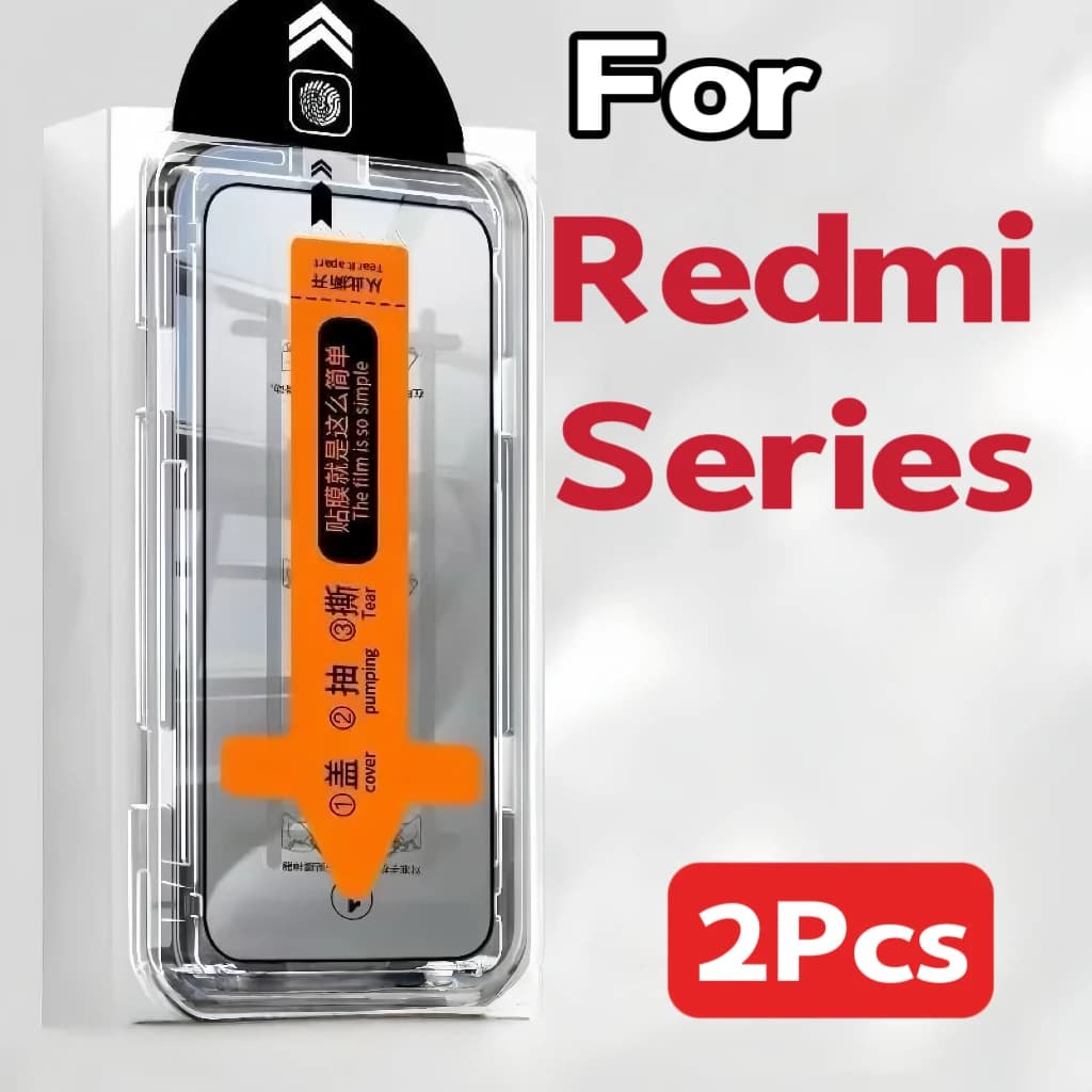 Redmi Note 13 12 Turbo Pro Plus 11 11t 11e 10 9 9s 8 6 5G 4G Protezione schermo in vetro temperato 2 pezzi Kit facile da installare