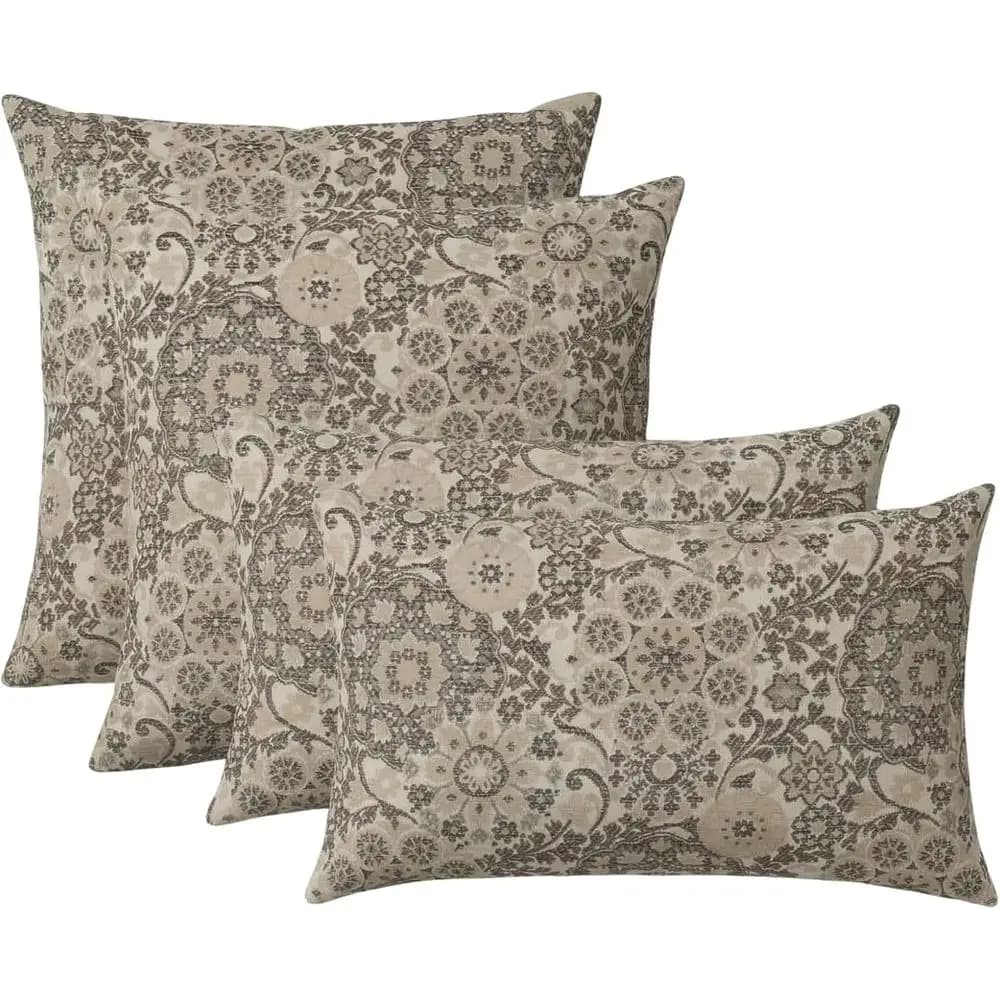 Set di cuscini lombari e quadrati Outdura o 4 | 20" x 12" e 20" x 20" | Tessuto resistente all'acqua e alle macchie | Cuscini decorativi da esterno o cuscini decorativi per divano