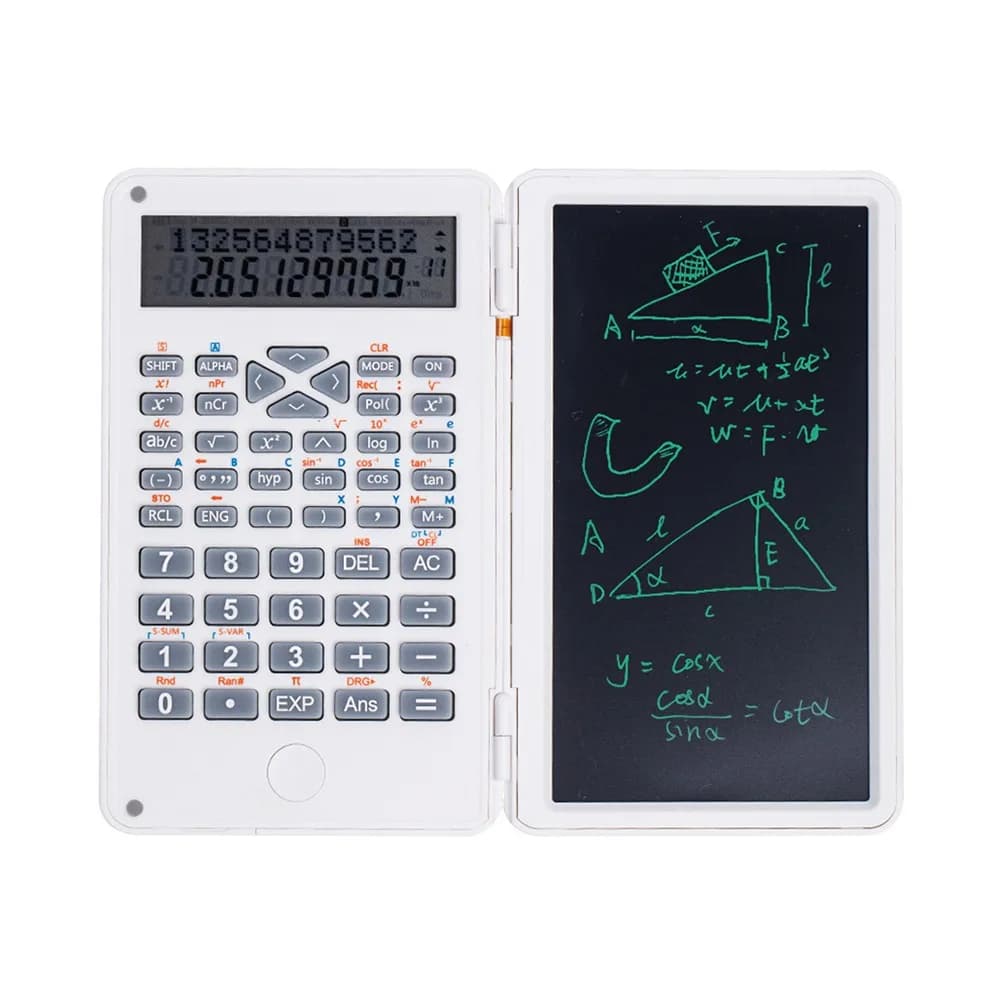 Calcolatrice Scientifica 3 in 1 Pieghevole con Tavoletta Grafica LCD da 6 Pollici Cancellabile e Multifunzionale