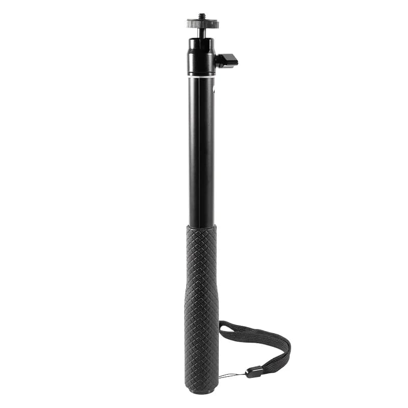 Bastone selfie con testa a sfera con rotazione a 360 gradi con asta estensibile in alluminio con foro per vite da 1/4 per fotocamera e telefono GoPro Hero Action
