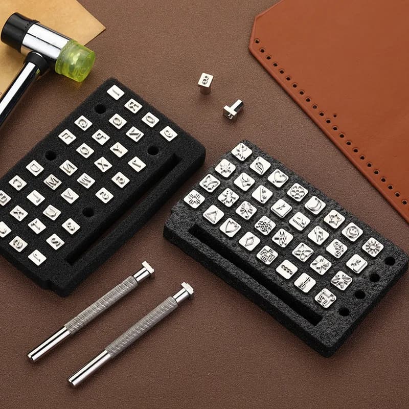 Leather Hand Stamping Stick Manual Embossing Stamp DIY Leather Carving Tool For Wallet Belt Bag Handmade Craft Working