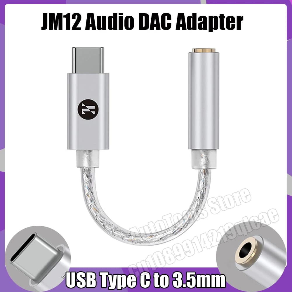 JCALLY JM12 Adattatore audio digitale da tipo C a 3,5 mm HIFI Sound DAC Decoder Amplificatore per cuffie per cavo audio per PC telefonico