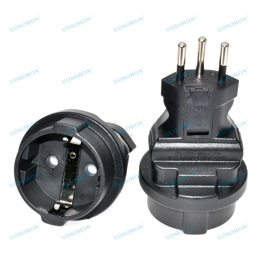 Adattatore Spina Europa-Svizzera, Convertitore da Tipo J/SEV 1011 a CEE 7/3 Schuko per Viaggi, UPS, PDU, Rack Server con Fusibile