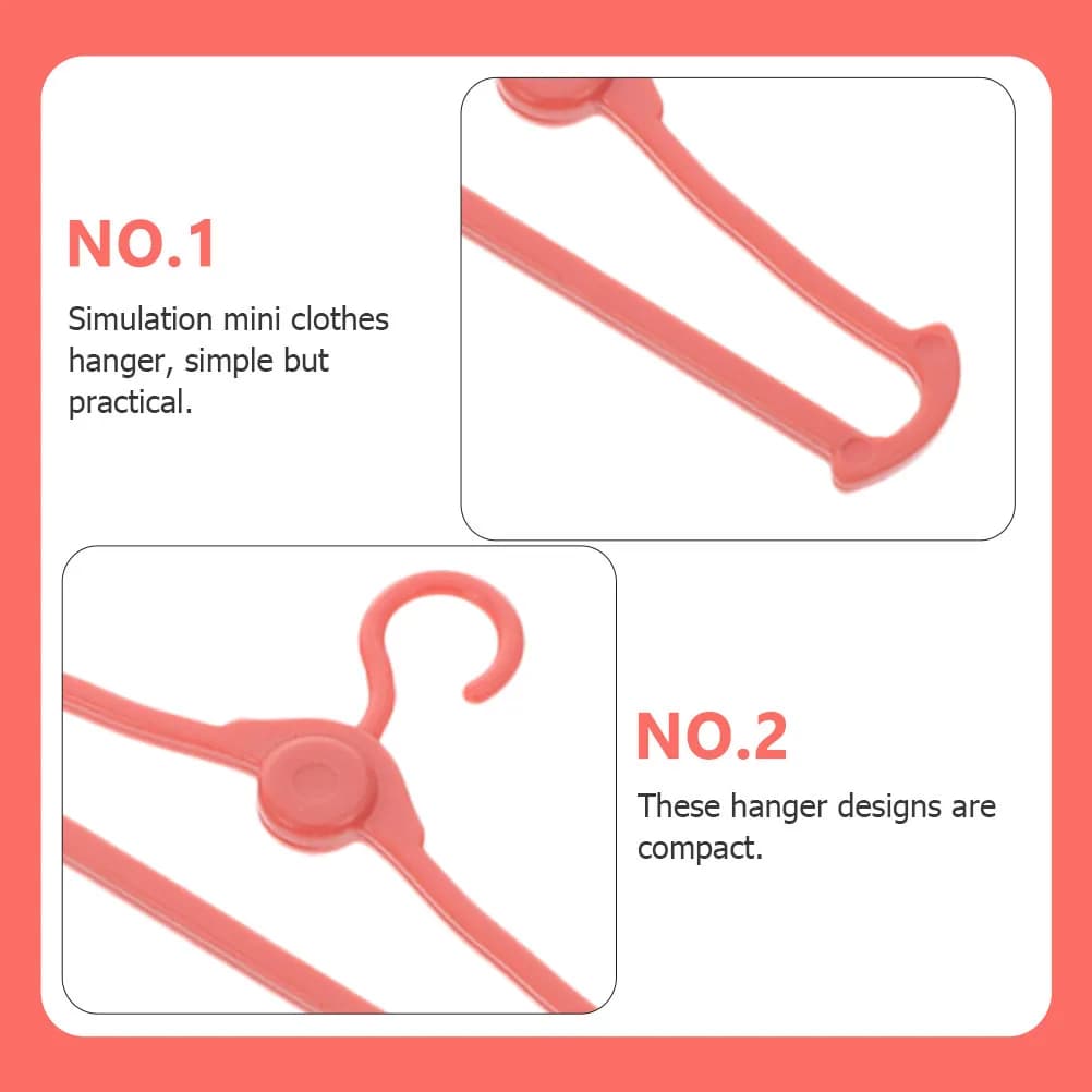 60 Pieces Mini Plastic Hangers, Design Space Saving for Mini Guardaroba, Management and Ordinary Presentation of Dresses