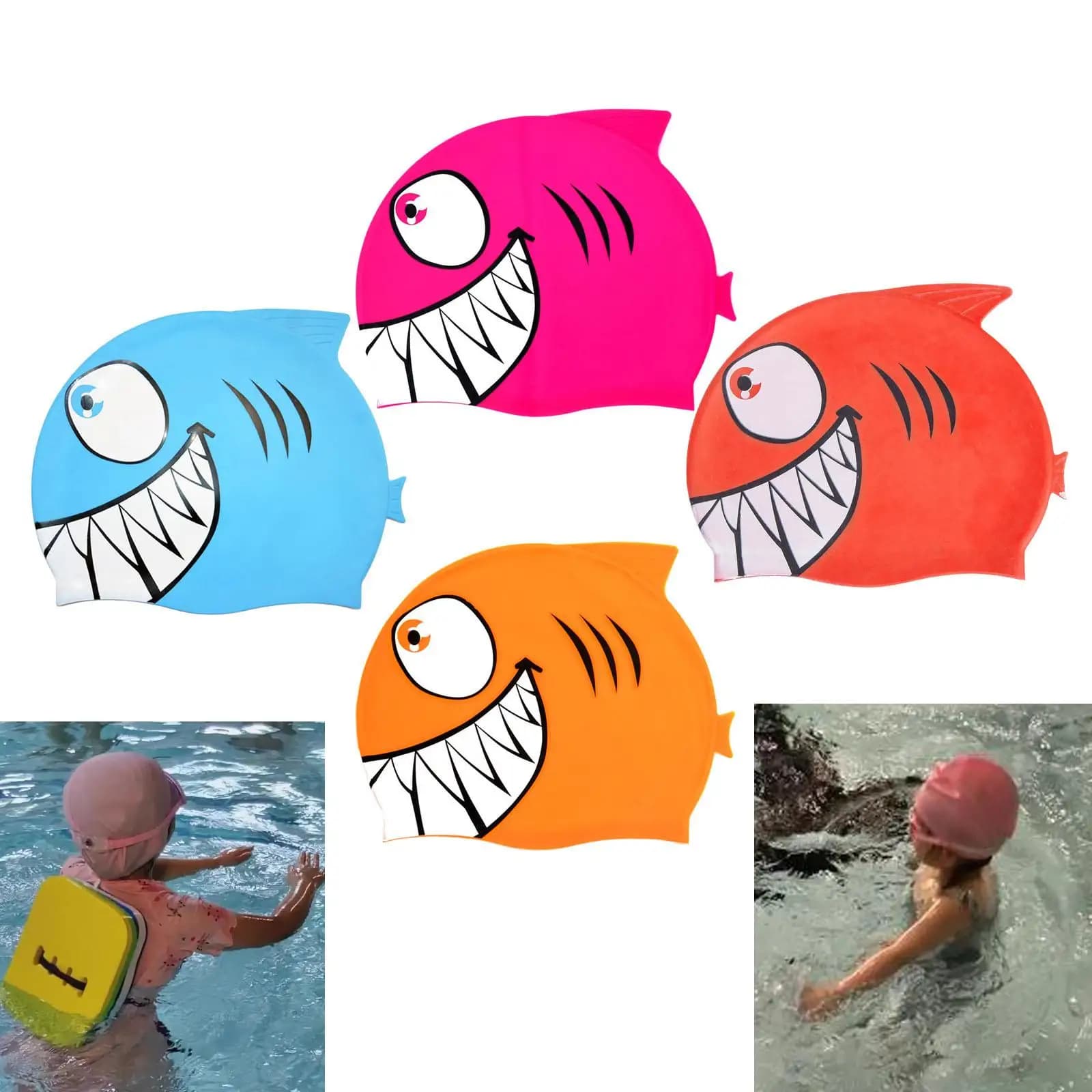 High Resilience Soft Silicone Swimming Head for High Resilience Elastic Water Resistant Carina Anti-slip for Children with Short and Long Hair and Teenagers