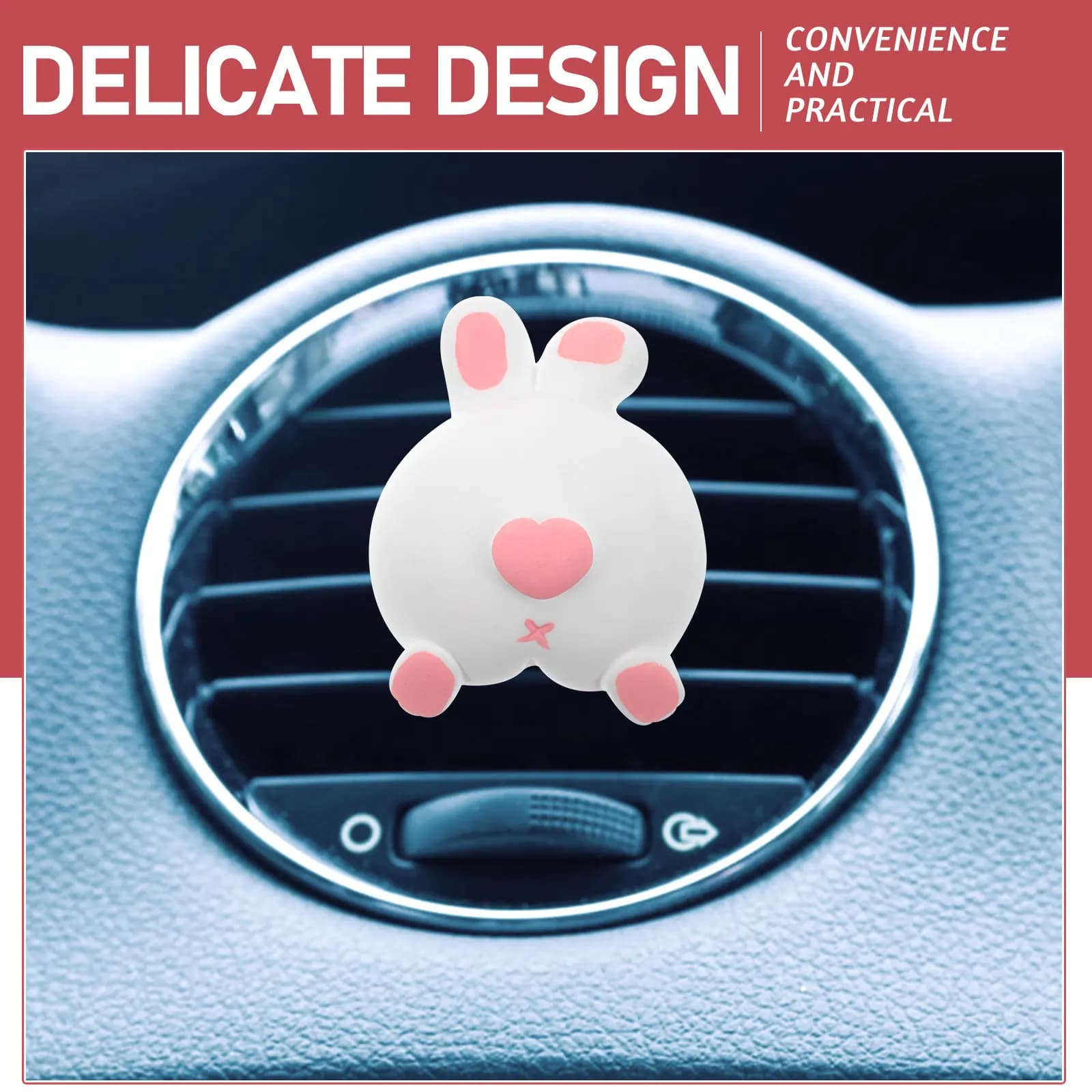Diffusore di Aromi a Forma di Coniglio per Auto, Deodorante per Interni Auto, Accessorio Creativo e Carino, Regalo Kawaii